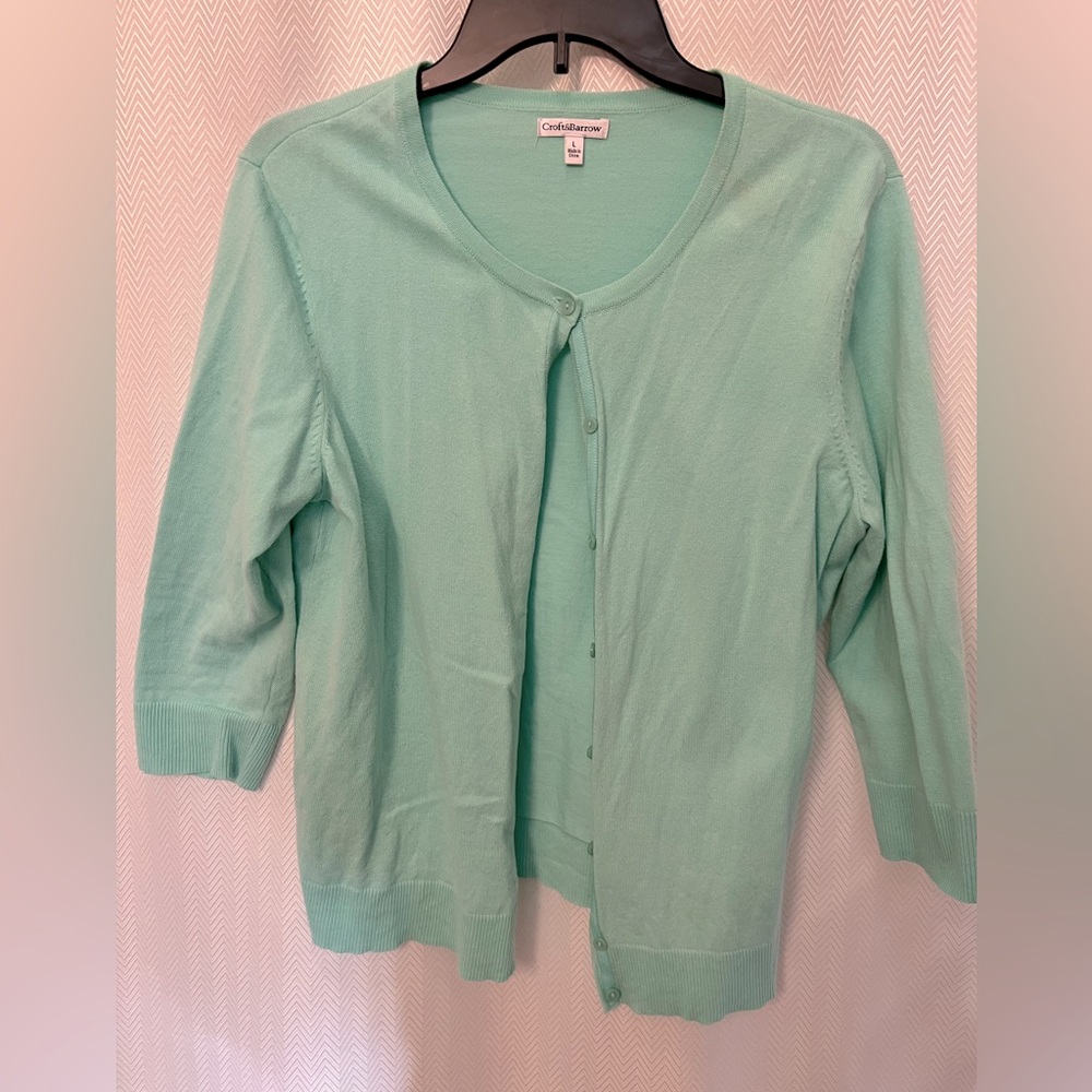 Teal Croft and Barrow Cardigan L